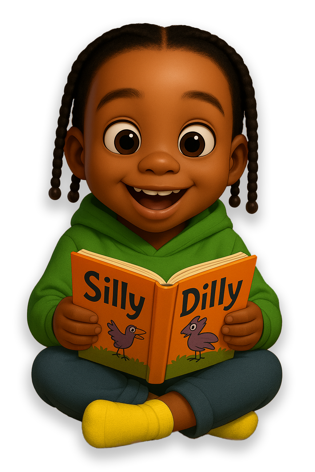Child enjoying reading time